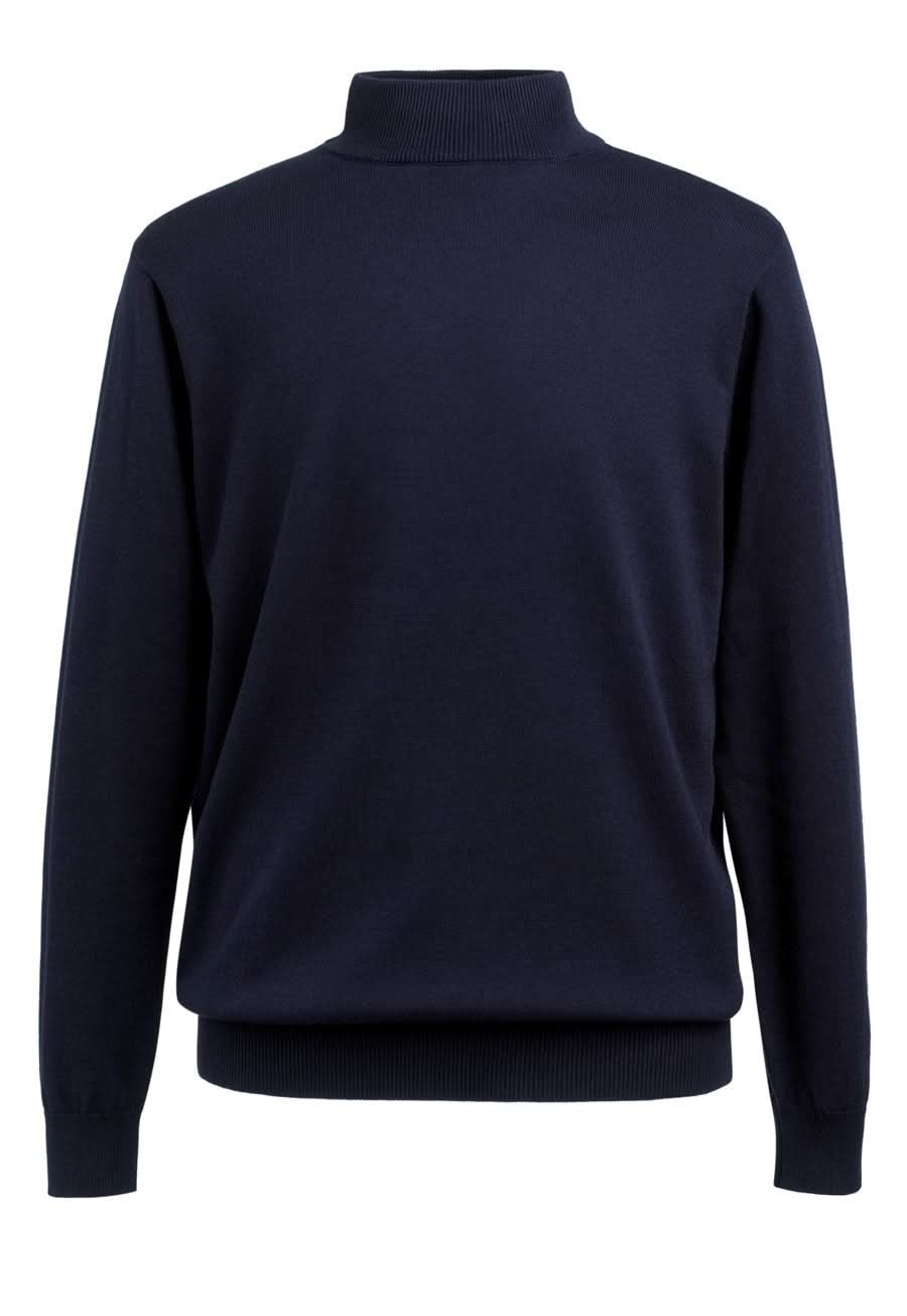 4561: Franklin Mens Turtleneck Jumper Mens Knitwear Brook Taverner Navy XS