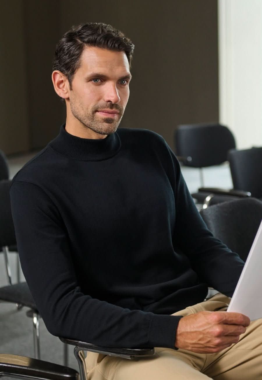 4561: Franklin Mens Turtleneck Jumper Mens Knitwear Brook Taverner