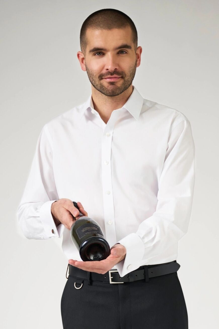 Lenno Double Cuff Shirt Mens Long Sleeve Shirts Brook Taverner