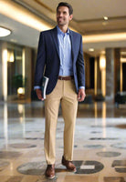 Oliver Mens Tailored Fit Trouser Mens Suit Trouser Brook Taverner Sand 28 Short (29.5")