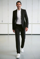 8026: Taurus Mens Jersey Stretch Trouser Mens Trousers Brook Taverner Black 28" Short