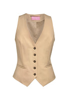 Beatrice Ladies Tailored Fit Waistcoat Ladies Waistcoat Brook Taverner Sand XS (4-6)