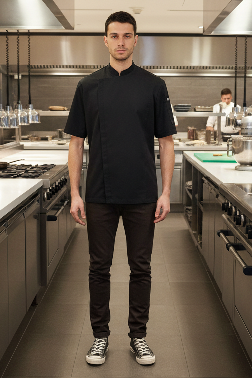 Chef Works "Cannes" - Men Sustainable Chef Coat Chefs Jacket Chef Works Black XS