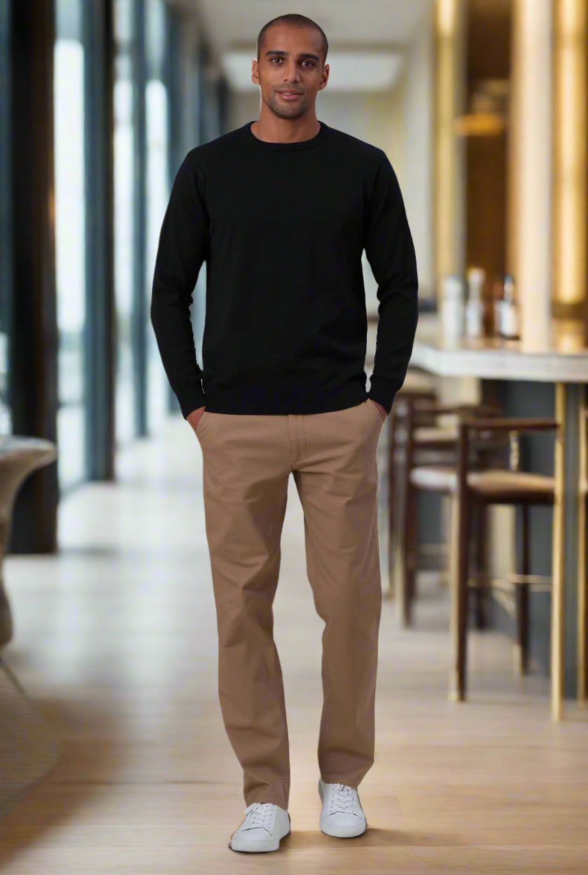 4440: Jackson Mens Crew Neck Jumper Mens Knitwear Brook Taverner