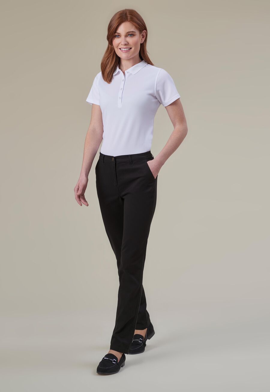 2404: Liberty Womens Slim Leg Chino - Short Womens Chinos Brook Taverner Black 6 Short