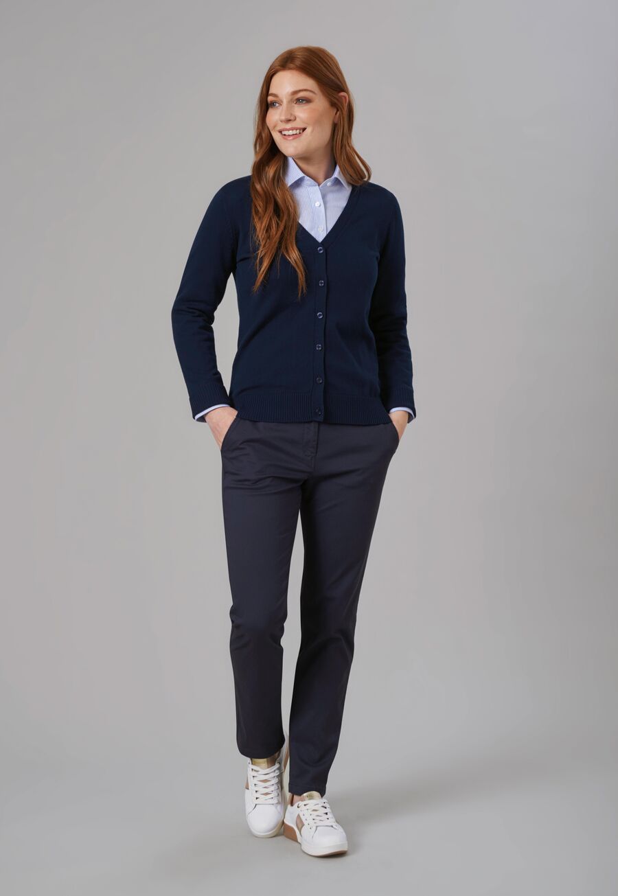 2404: Liberty Womens Slim Leg Chino - Short Womens Chinos Brook Taverner Navy 6 Short