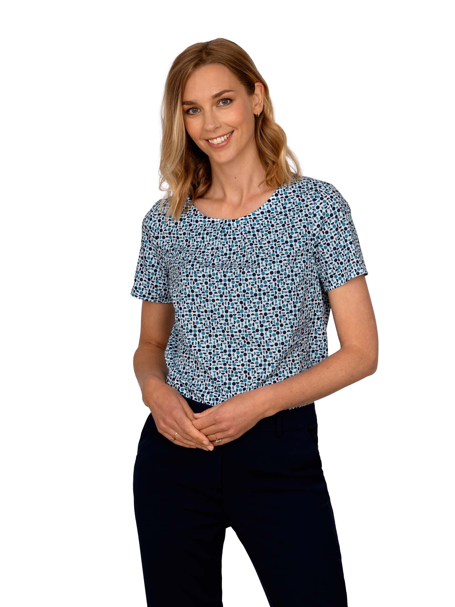 Isla Geo Print Ladies Blouse Blouses Vortex Designs