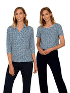 Isla Geo Print Ladies Blouse Blouses Vortex Designs
