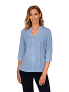 Maddie Geo Print 3/4 Ladies Blouse Blouses Vortex Designs