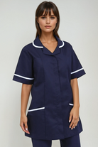 NCLTPS Ladies Round Collar Tunic (Blues) Ladies Healthcare Tunic Behrens