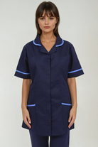 NCLTPS Ladies Round Collar Tunic (Blues) Ladies Healthcare Tunic Behrens Navy / Hospital Blue 6
