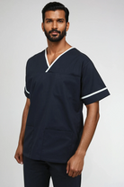 NSTT Unisex Smart Scrub Tunic (Colours) Unisex Scrub Top Behrens Navy / White XS