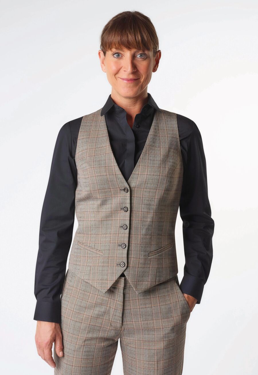2363: Olivia Check Ladies Waistcoat Ladies Waistcoat Brook Taverner