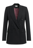 2425: Perdita Womens Double Breasted Jacket Ladies Suit Jacket Brook Taverner Black 6 Short