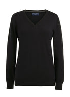 Riga Ladies V-Neck Jumper Womens Knitwear Brook Taverner Black XS