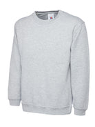 UC203: Unisex Classic Sweatshirt Mens Sweatshirts Uneek Heather Grey XS