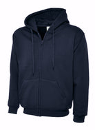 UC504: Unisex Full Zip Hooded Sweatshirt Mens Hoodies Uneek Navy XS