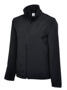 UC612: Unisex Classic Full Zip Softshell Jacket Mens Softshell Jackets Uneek Black XS