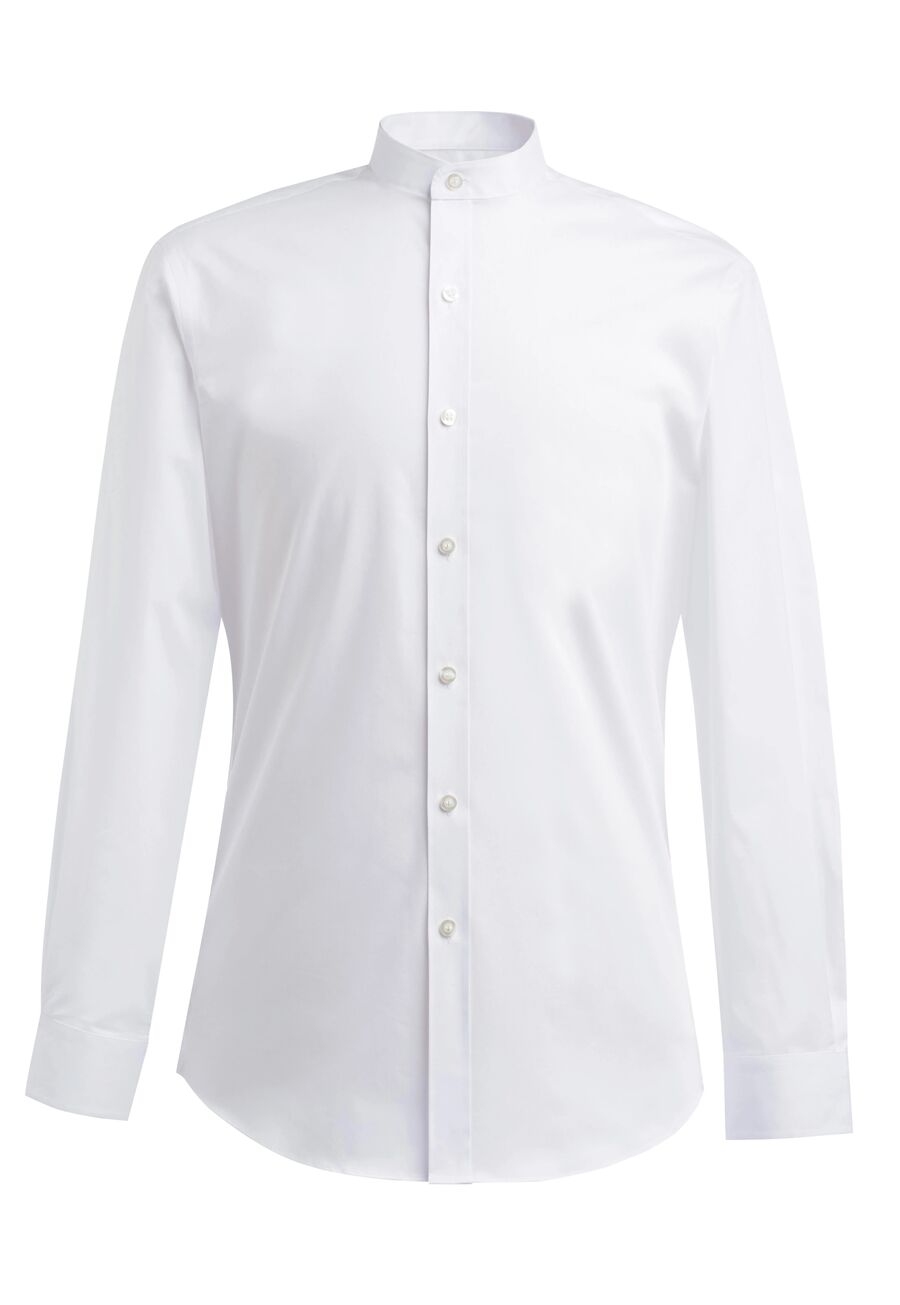4571: Volterra Slim Fit Mens Grandad Collar Shirt Mens Long Sleeve Shirts Brook Taverner