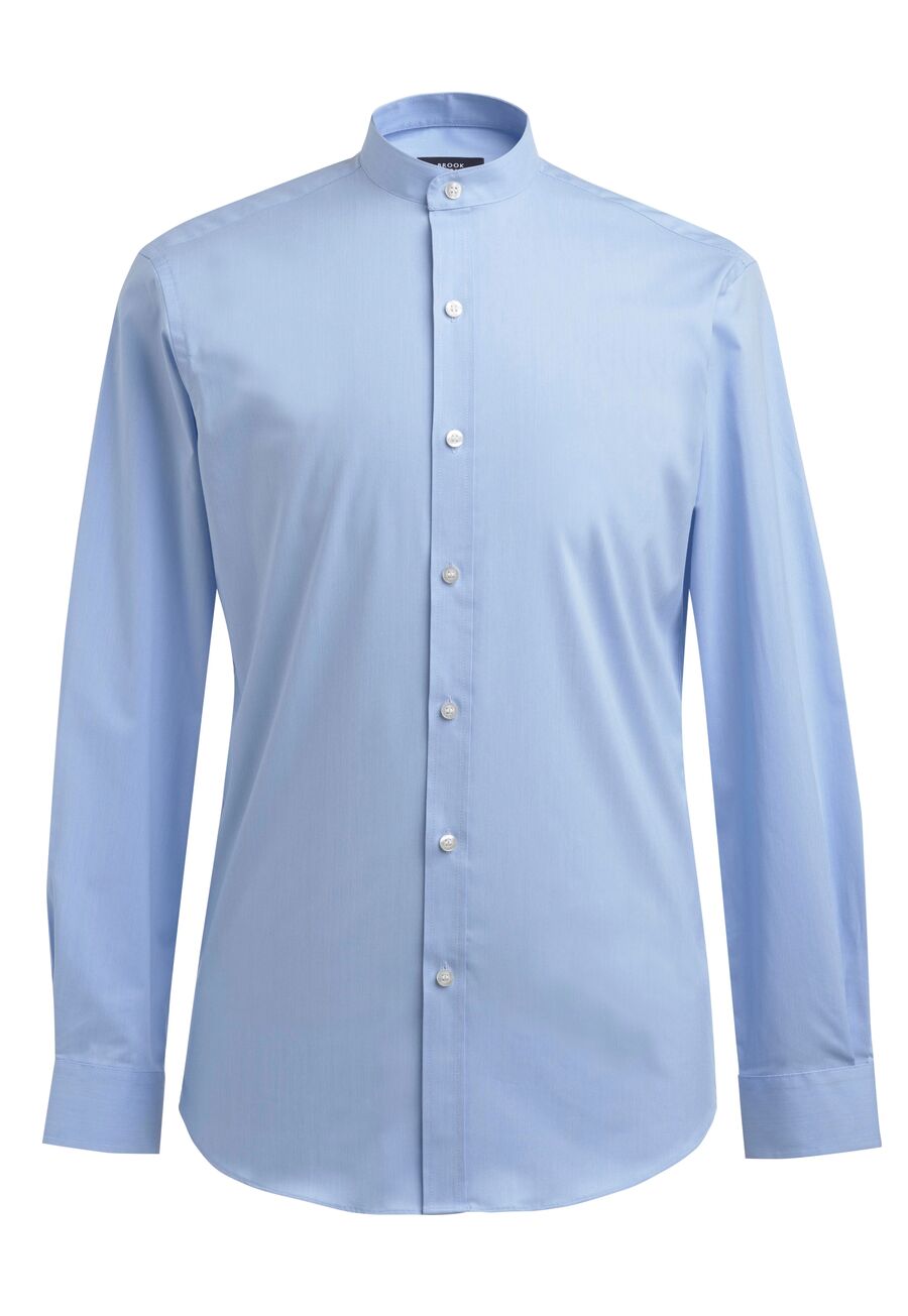 4571: Volterra Slim Fit Mens Grandad Collar Shirt Mens Long Sleeve Shirts Brook Taverner