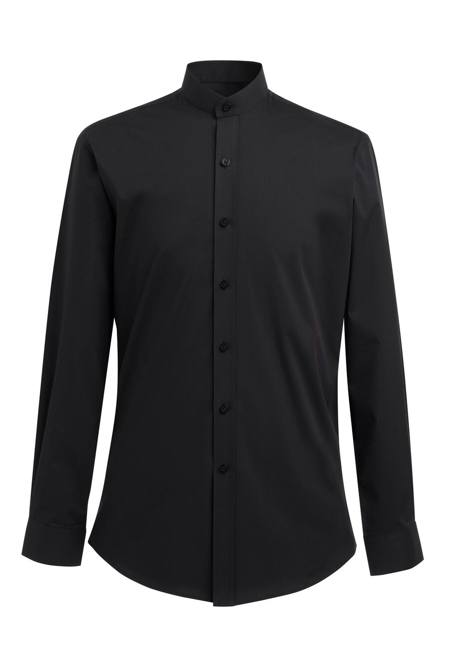 4571: Volterra Slim Fit Mens Grandad Collar Shirt Mens Long Sleeve Shirts Brook Taverner