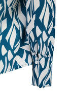 Abstract Teal Long Sleeve Blouse (Removable Tie) - The Staff Uniform Company