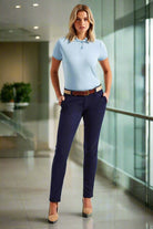 AQ060: Ladies Classic Fit Chino Trousers Womens Chinos Asquith & Fox Navy 2XS