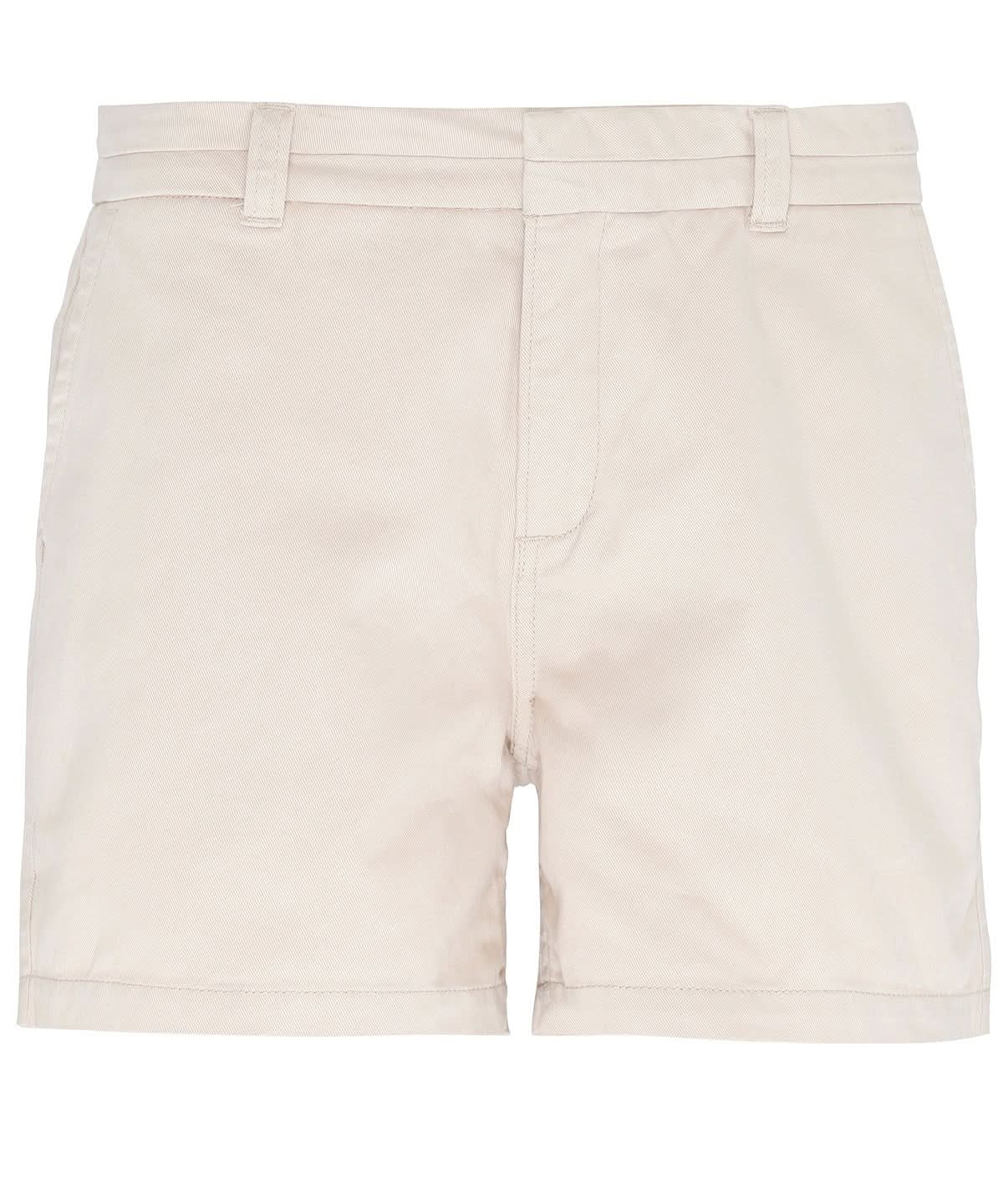 AQ061: Ladies Chino Shorts Womens Chinos Asquith & Fox Natural 2XS