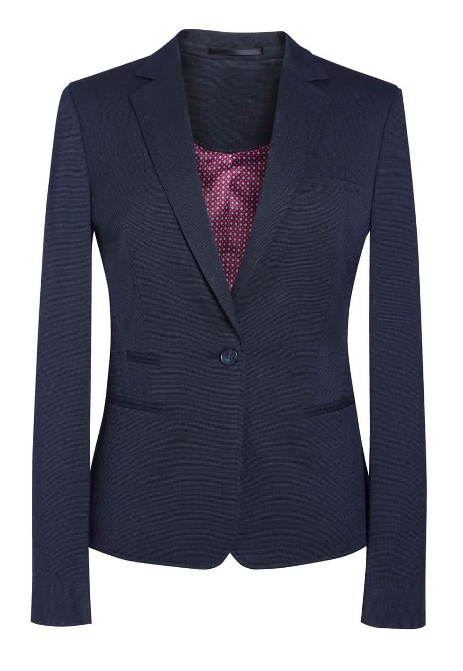 Ariel Women's Slim Fit Suit Jacket Ladies Suit Jacket Brook Taverner Navy Pindot 6 Short