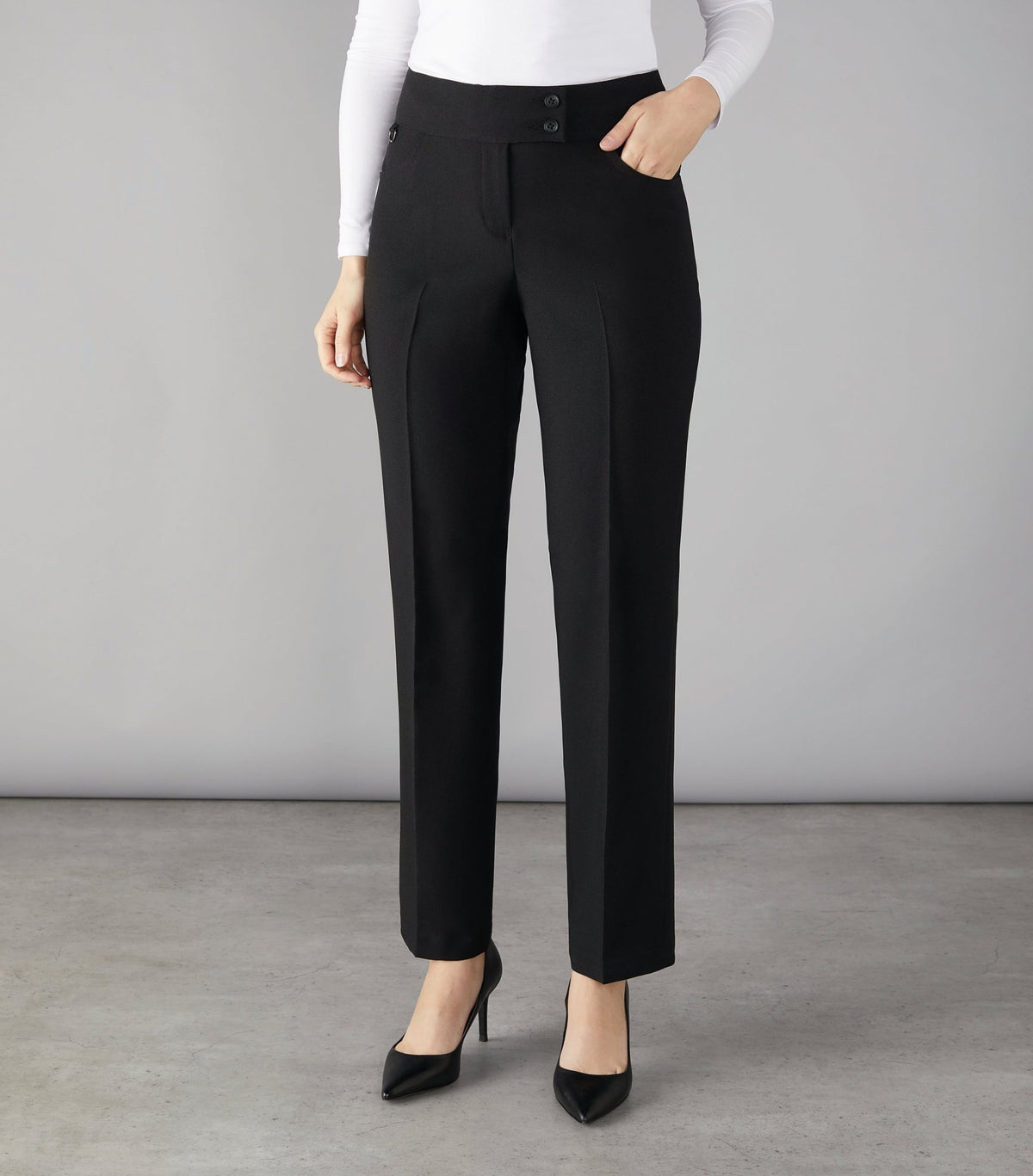 Ascot Womens Hospitality Trouser Ladies Suit Trouser Clubclass Black 4 Petite