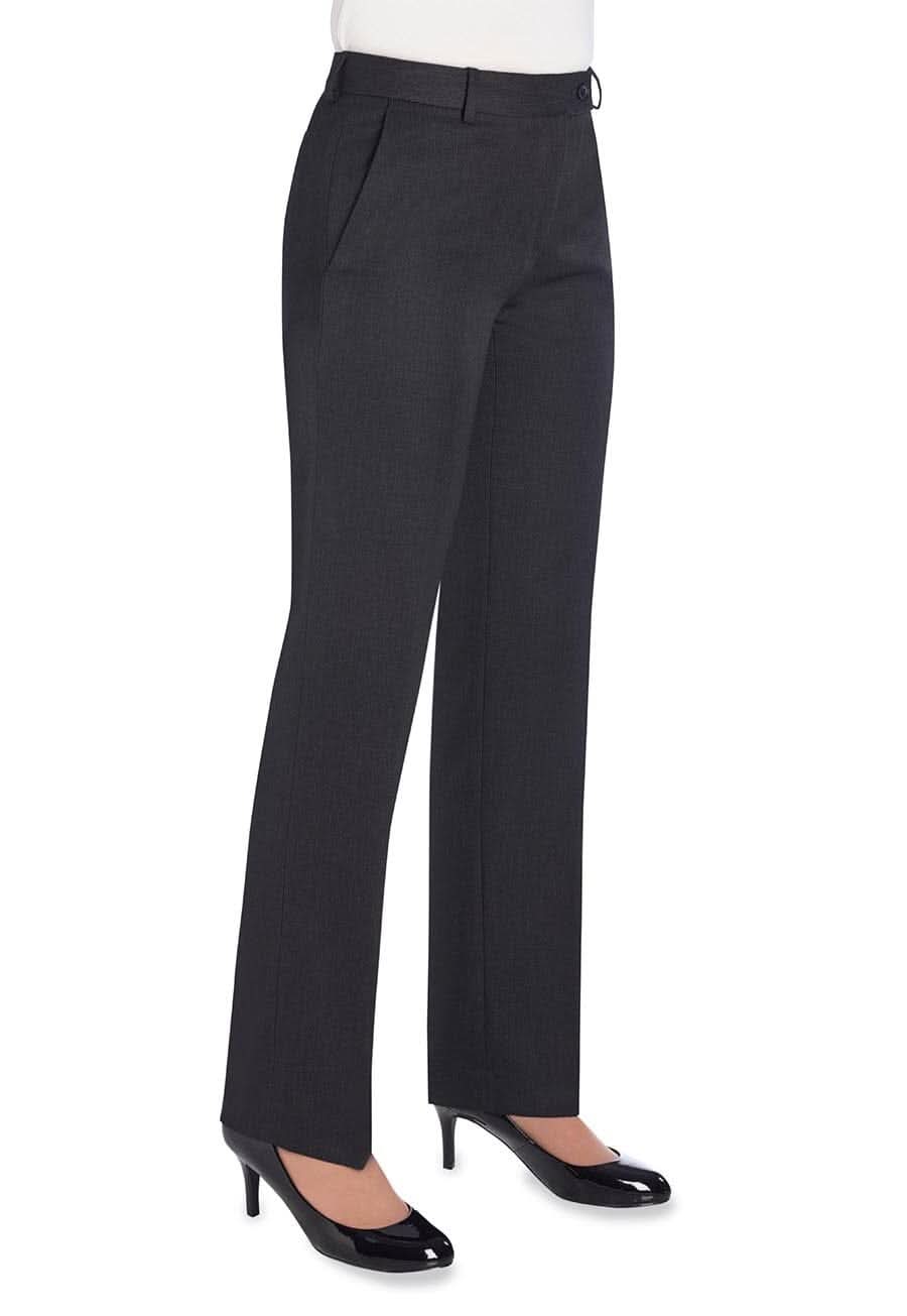 Aura Women's Straight Leg Suit Trouser Ladies Suit Trouser Brook Taverner Charcoal 4 Short (27")