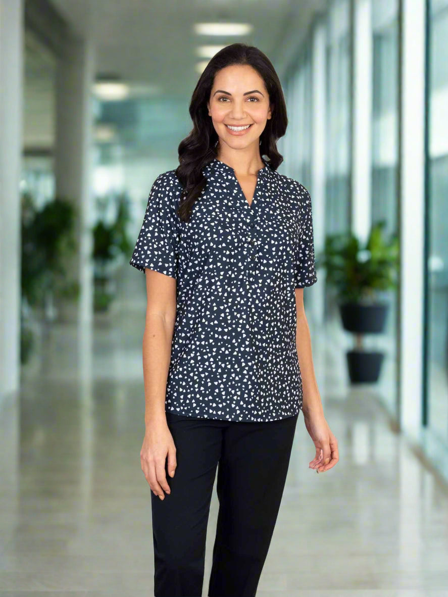 Bella Ladies Mandarin Collar Blouse Blouses Vortex Designs