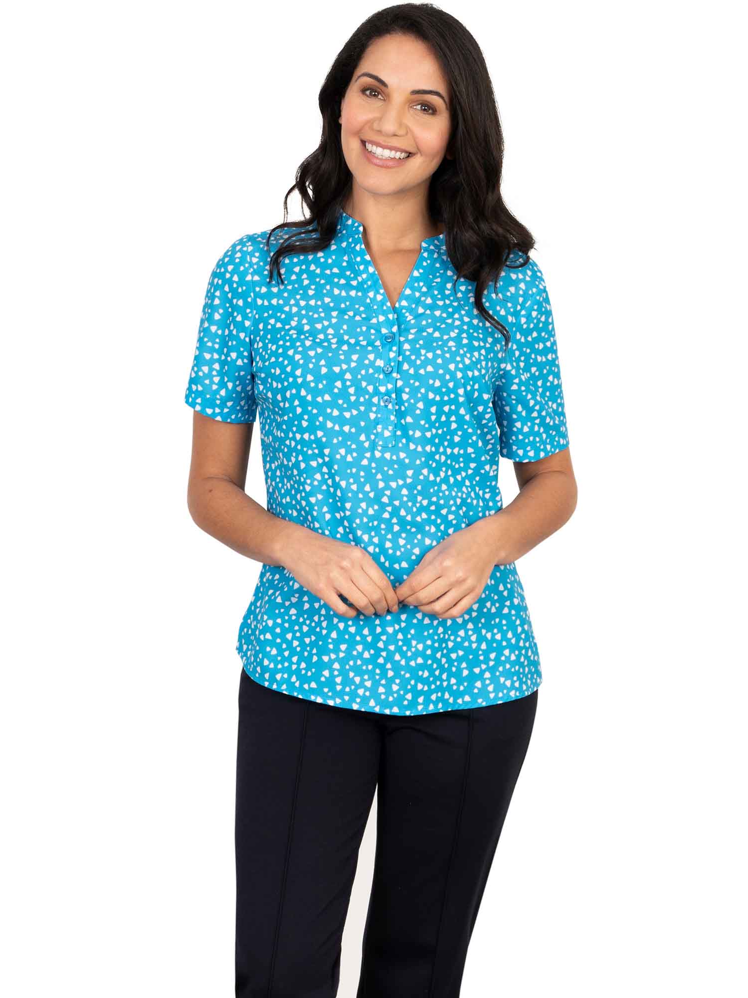 Bella Ladies Mandarin Collar Blouse Blouses Vortex Designs