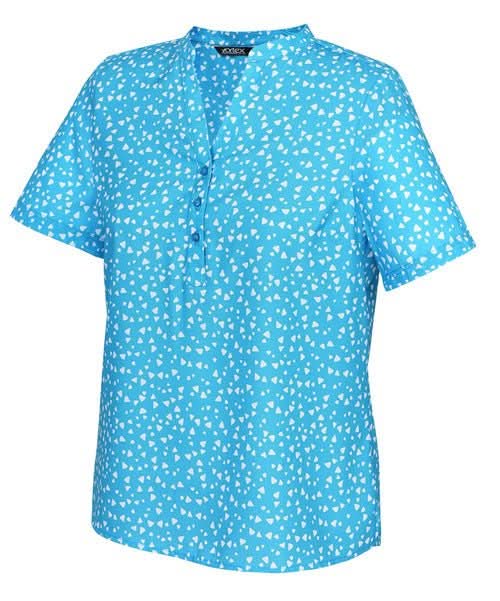 Bella Ladies Mandarin Collar Blouse Blouses Vortex Designs Blue 6