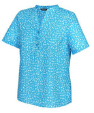 Bella Ladies Mandarin Collar Blouse Blouses Vortex Designs Blue 6