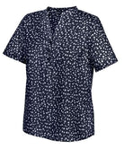 Bella Ladies Mandarin Collar Blouse Blouses Vortex Designs Navy 6