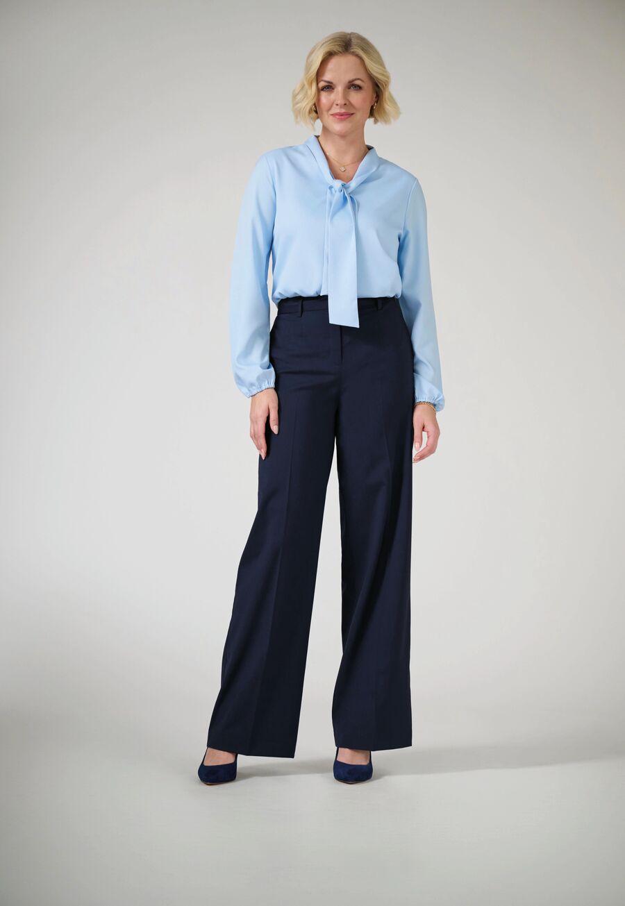 Bella Women's Wide Leg Trouser Ladies Suit Trouser Brook Taverner Navy 6 Short (27")