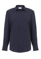 Bergamo Button Front Blouse Blouses Brook Taverner Navy 6