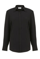 Bergamo Button Front Blouse Blouses Brook Taverner Black 6