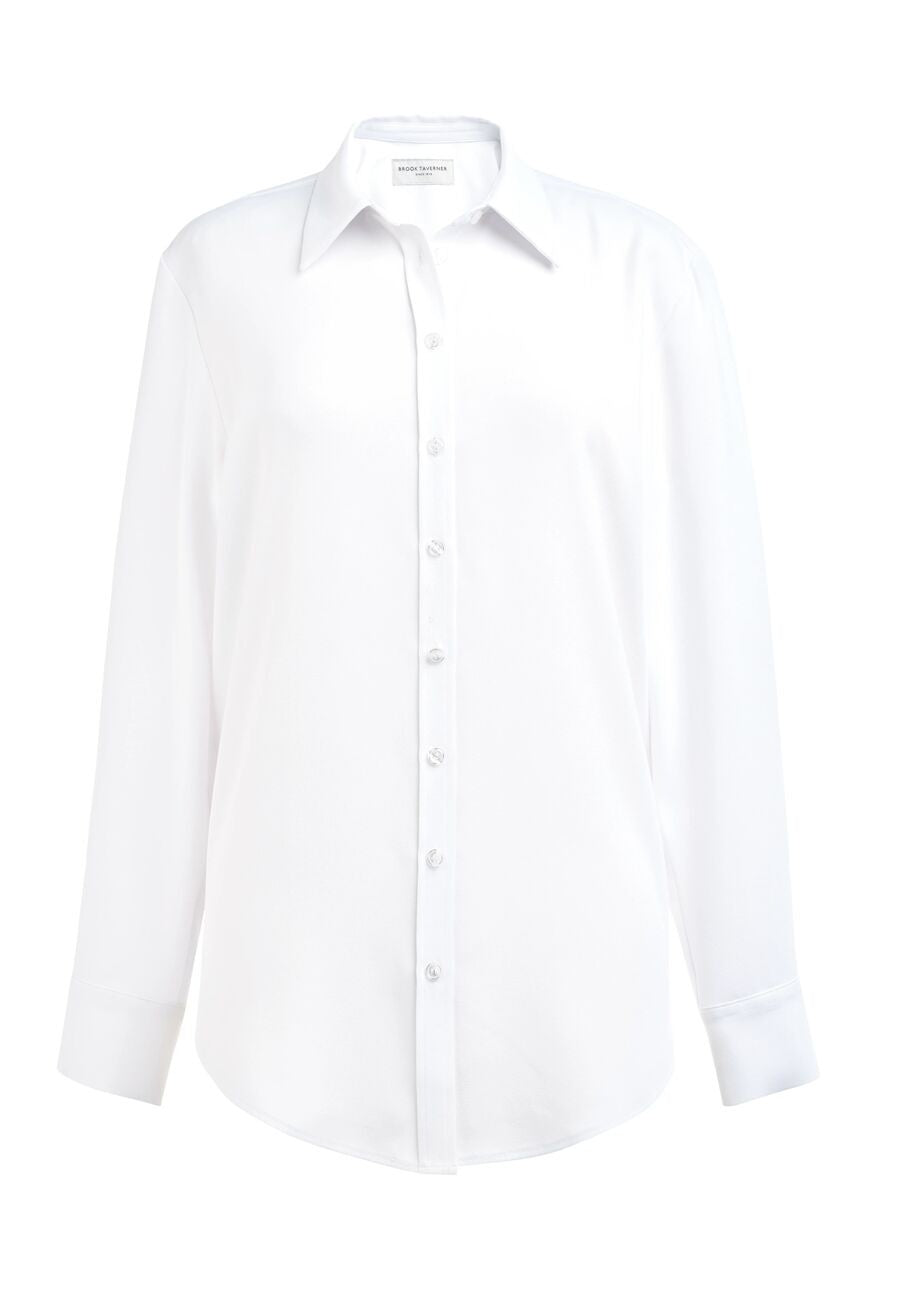 2419: Bergamo Button Front Blouse Blouses Brook Taverner White 6