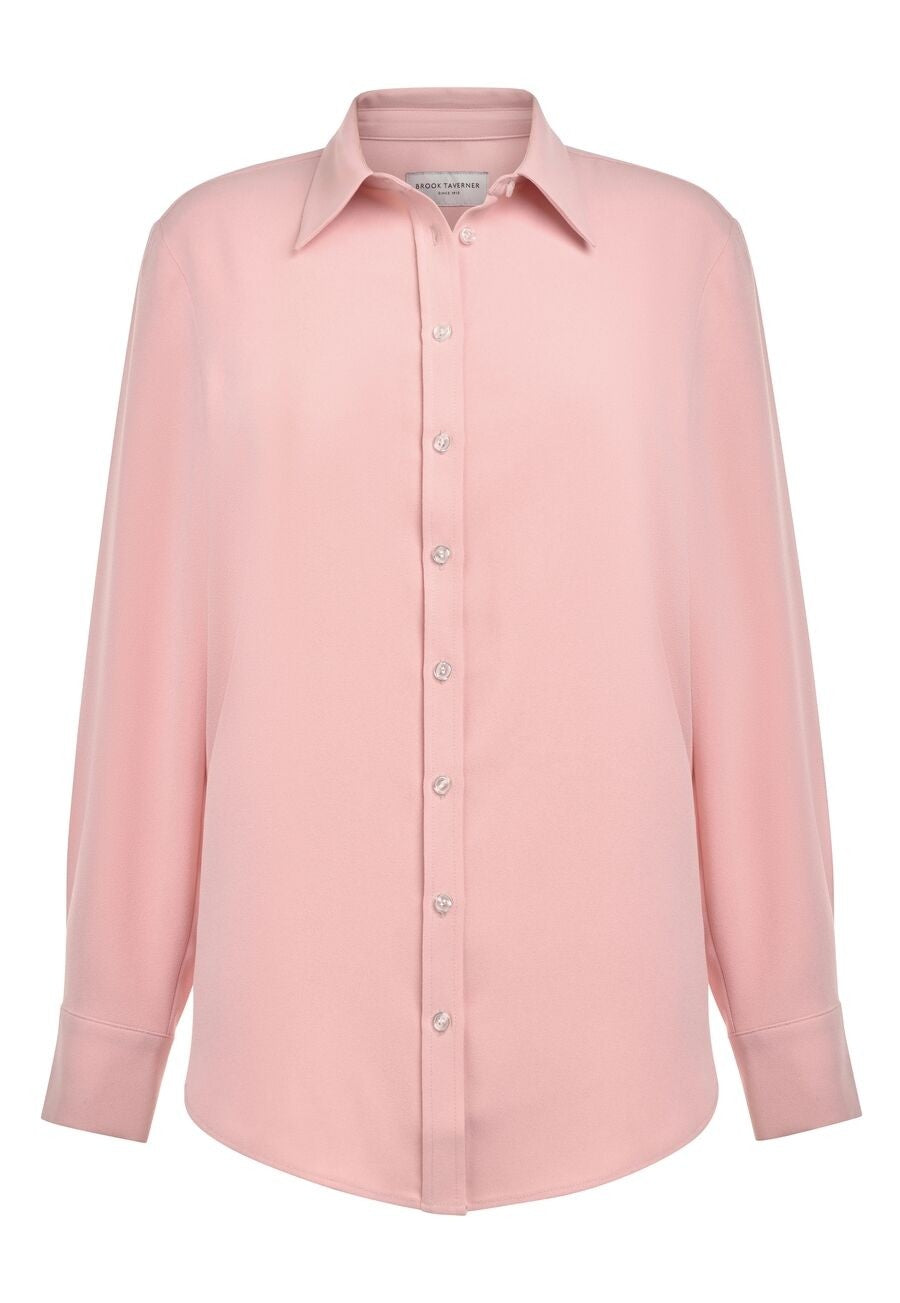 2419: Bergamo Button Front Blouse Blouses Brook Taverner Pink 6