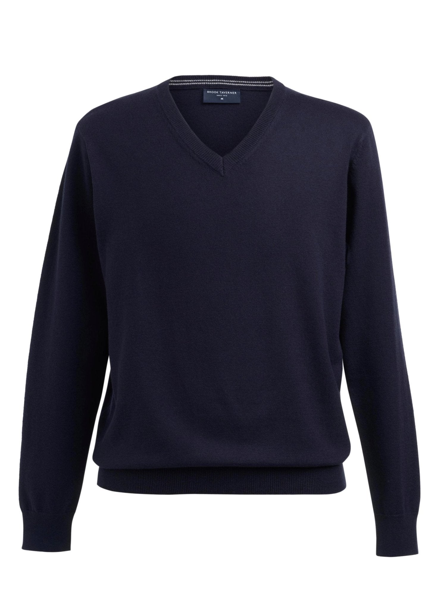 Berlin Mens V-Neck Jumper Mens Knitwear Brook Taverner Navy XS