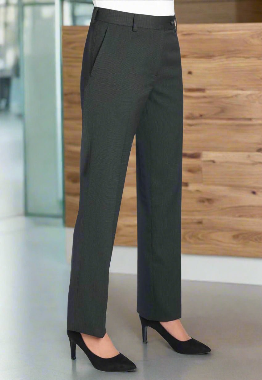 Bianca Women's Tailored Fit Suit Trouser Ladies Suit Trouser Brook Taverner Charcoal Pindot 6 Short (27")