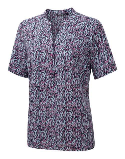 Billie Ladies Mandarin Collar Blouse Blouses Vortex Designs Berry 6