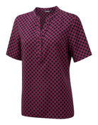 Bonnie Ladies Geo Print Blouse Blouses Vortex Designs Red 6