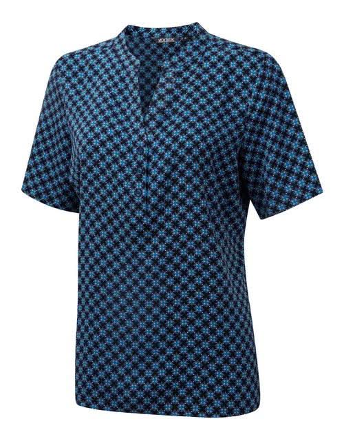 Bonnie Ladies Geo Print Blouse Blouses Vortex Designs Navy 6