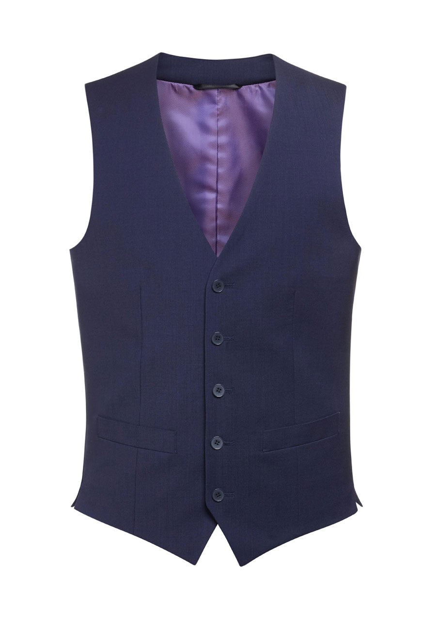 Busso Mens Waistcoat Mens Waistcoat Brook Taverner Mid Blue 34"