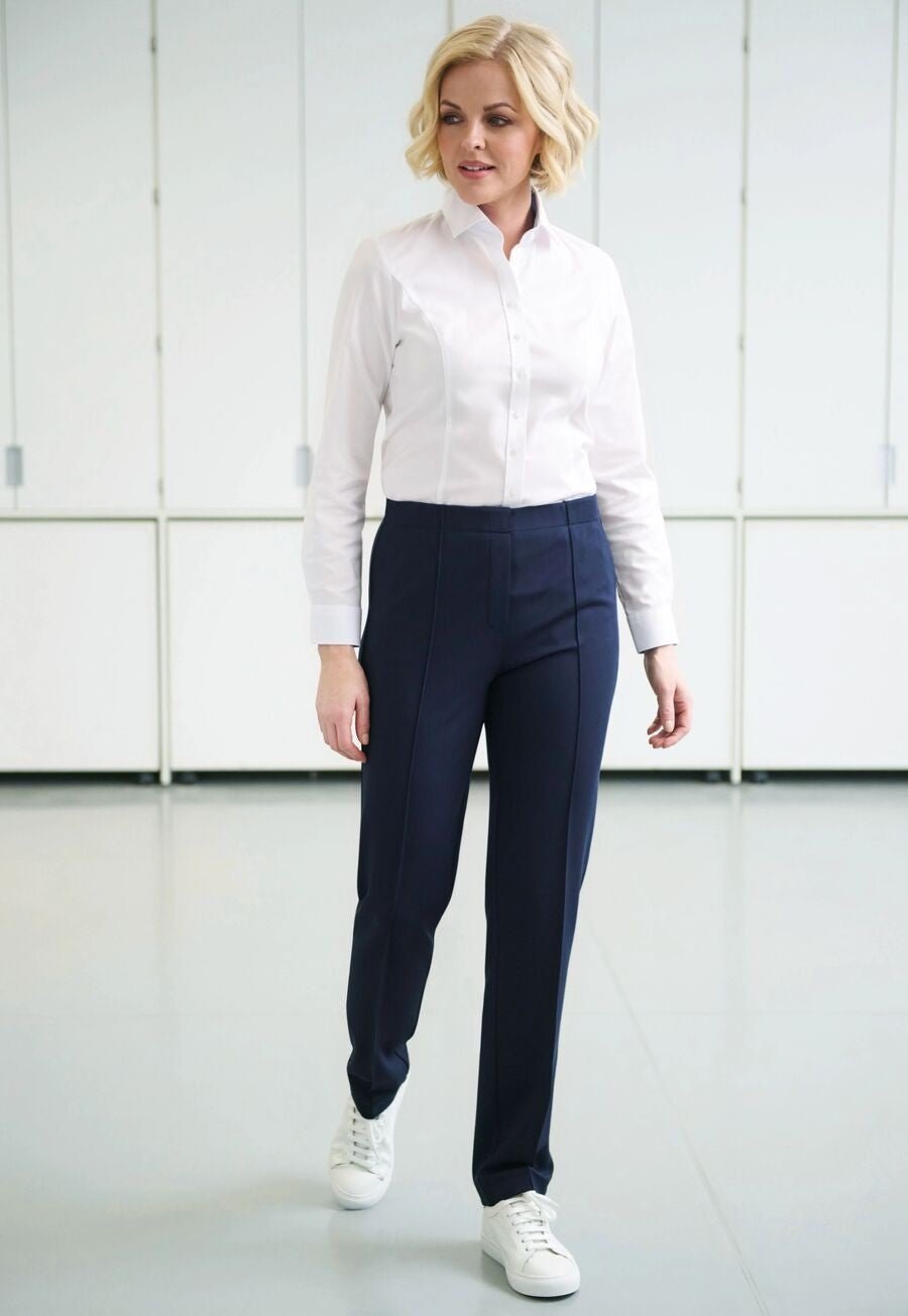 Ceres Ladies Jersey Stretch Trouser Womens Trouser Brook Taverner Navy 6 Short