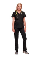 Cherokee Revolution Maternity Mock Wrap Top Ladies Scrub Top Cherokee Revolution Black XXS