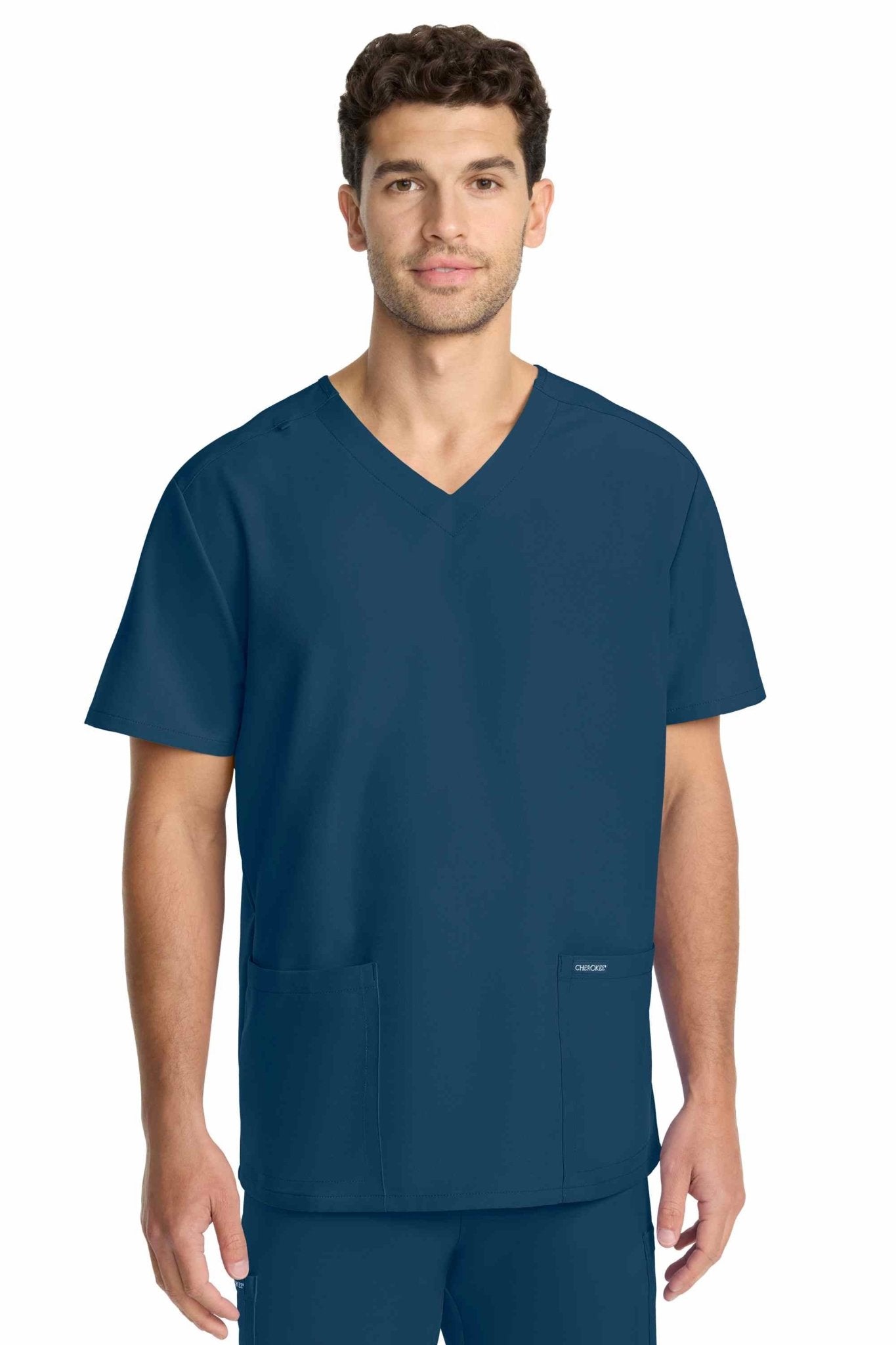 Cherokee Ultra Unisex V-Neck Scrub Top Unisex Scrub Top Cherokee Ultra Caribbean Blue XXS